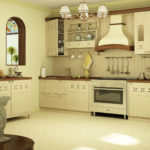 кухня ванильного цвета декор фото