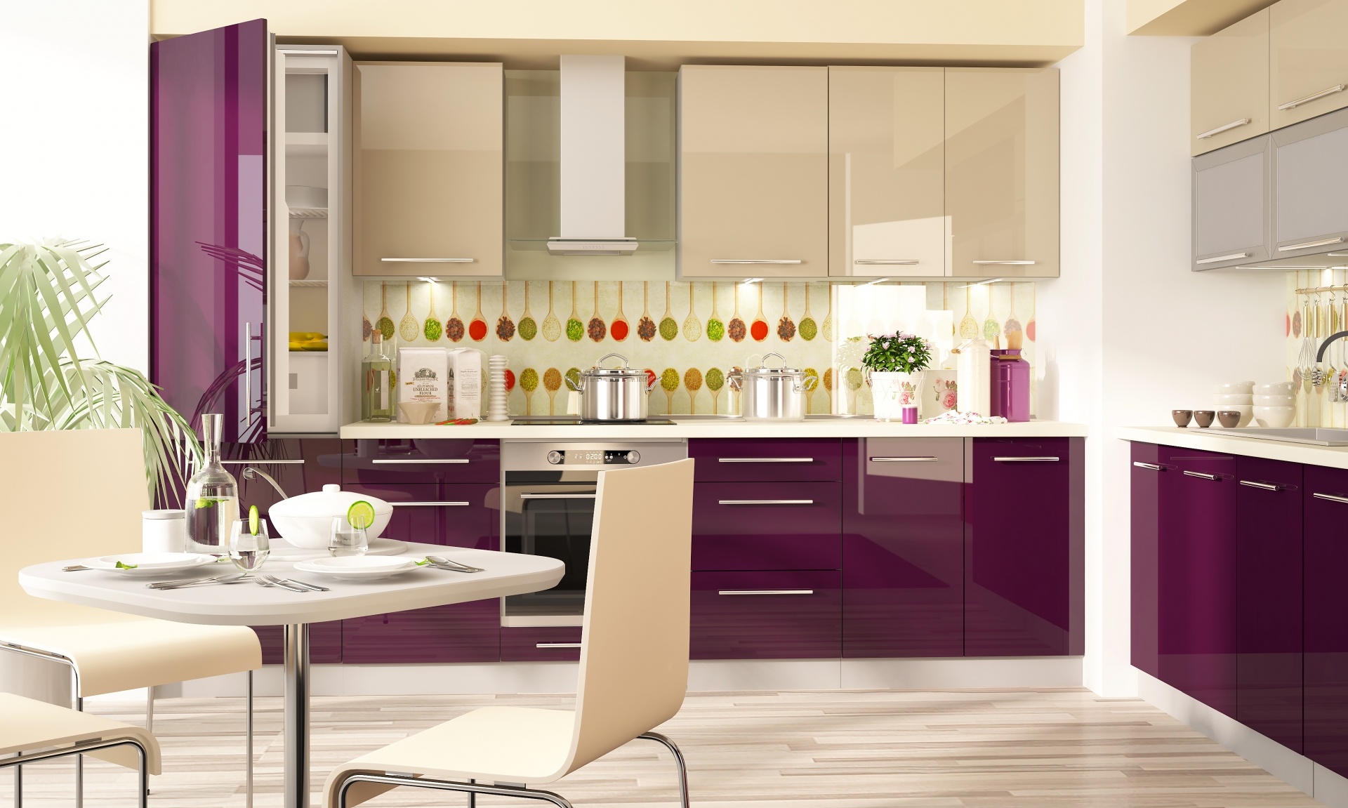 кухня ванильного цвета дизайн идеи