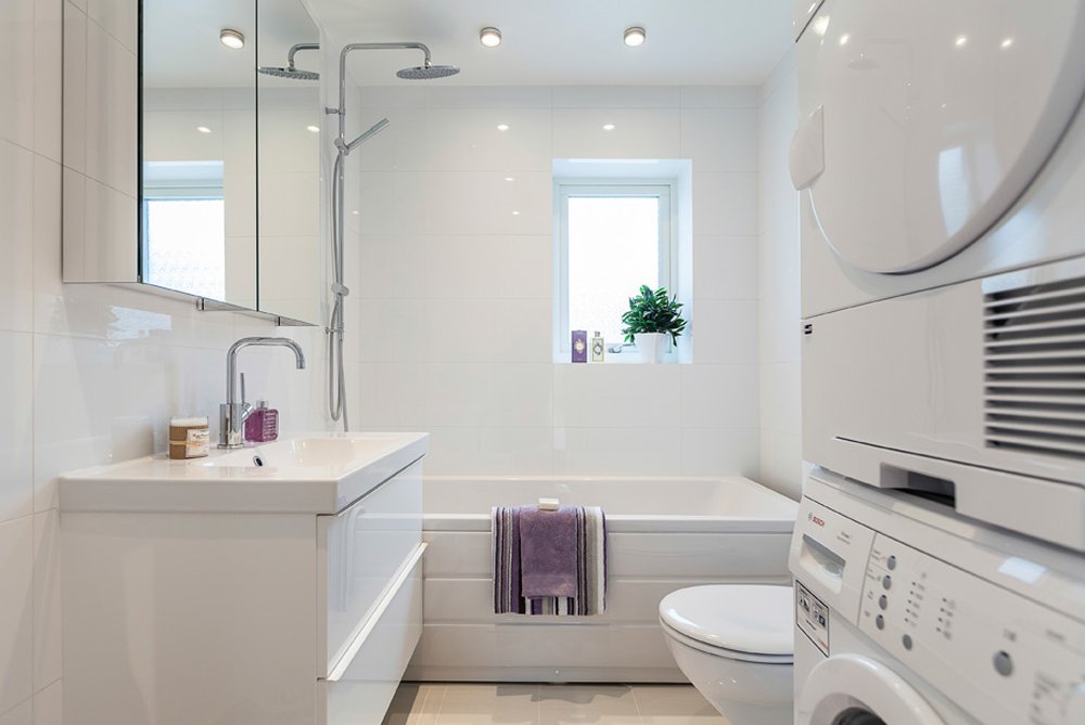 белая ванная комната дизайн