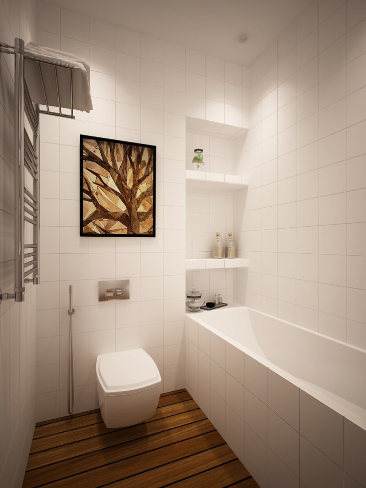 Ванная Комната Белая С Деревом Фото