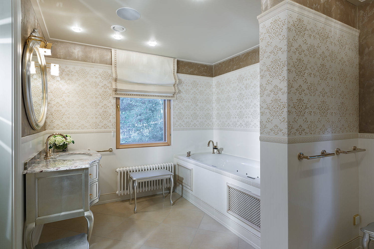 ванная комната в классическом стиле отделка стен